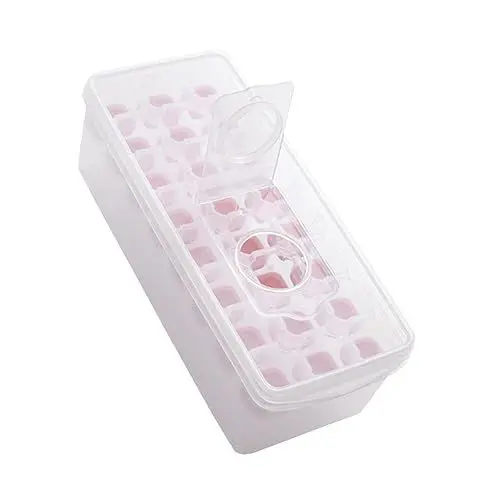 Produktbild: COLLBATH Ice Cube Maker Eiswürfelform Aus Mit Deckel 1 Set Eiswürfelbehälter Für Die Gefriertruhe Praktische Eiswürfel Für Selbstgemachte Eiswürfel Und Nordic Pink