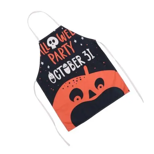 Produktbild: COLLBATH 1pc Halloween Dekorative Küchenschürze Küchenschürze Frauen Latzschürze Halloween Thema Schürze Verstellbaren Riemen Leinen Material