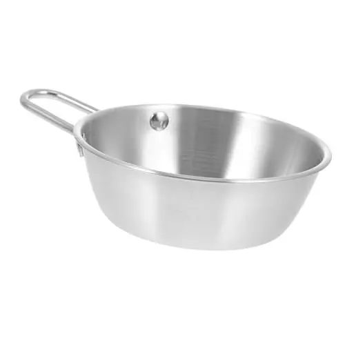 Produktbild: COLLBATH Reisweinschale Mit Griff - Koreanische Schale - Edelstahl 304 Geruchsneutral Für Hot Pot Abendessen Outdoor-aktivitäten
