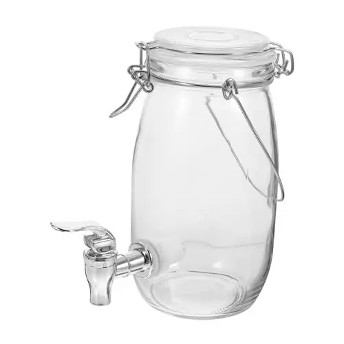 Produktbild: COLLBATH Glas-saftbehälter Mit Zapfhahn Getränkespender Getränkespender Behälter Glas-getränkespender Für Die Küche