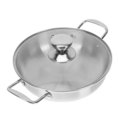 Produktbild: COLLBATH Stabiler Ramentopf Aus Metall Suppentopf Mit Glasdeckel Kochtopf Für Haushalt Und Camping