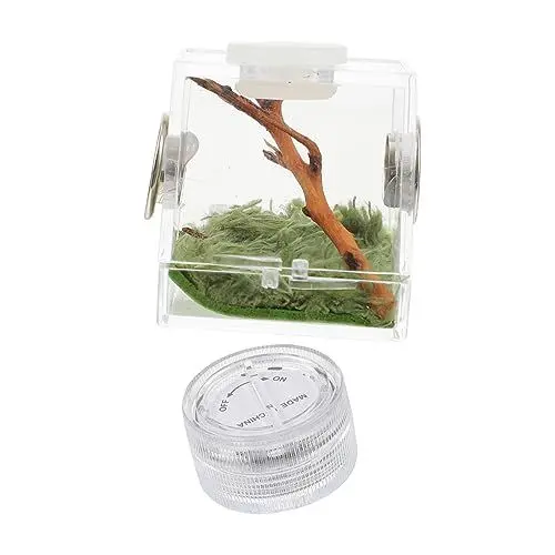 Produktbild: COLLBATH 2 Stücke Box Spinne Zucht Träger Insekten Tank Spinne Lebensraum Käfig Fütterung Container Tragbare Zubehör