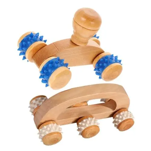 Produktbild: COLLBATH Manuelle Muskelmassagerolle Fußmassagerolle aus Holz für die Heimtherapie