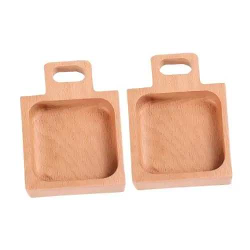 Produktbild: COLLBATH 2 Stück Snack-soßenschalen Aus Buchenholz – Vielseitiges Serviertablett Für Vorspeisen Käse Und Snacks – Bequemer Griff – Ideal Für Zuhause Küche Und Partys