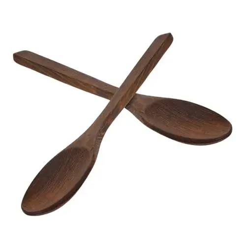 Produktbild: COLLBATH 2 Stück Suppenlöffel Aus Natürlichem Holz Honigrührer Salatlöffel Küchenutensilien Wiederverwendbare Dessertlöffel