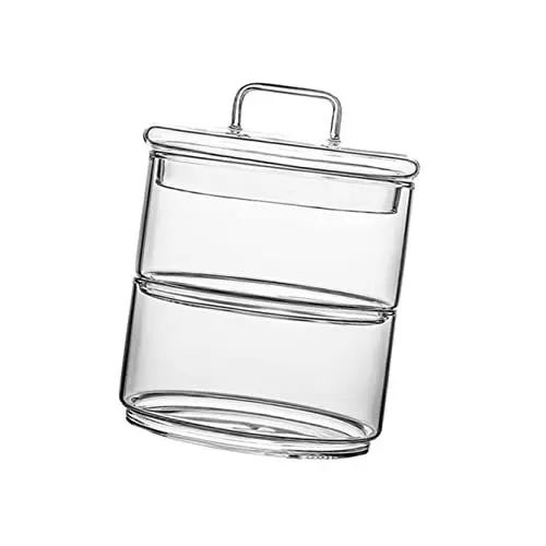 Produktbild: COLLBATH 2 Stück Schüsseldeckel Esszimmer Temperierte Kanister Ebene Küche Konserven Aufbewahrung Stapelbar Doppelt Hermetisch Ml Transparente Gläser Deckel Creme Snack Doppelte Portion