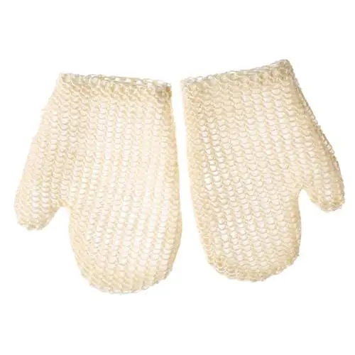 Produktbild: COLLBATH 2 Stück Körperpeeling-Handschuhe Sisal-Badehandschuhe für sanftes Peeling vollständig gewebtes Sisal Duschschrubber-Handschuhe für Beine Brust Arme