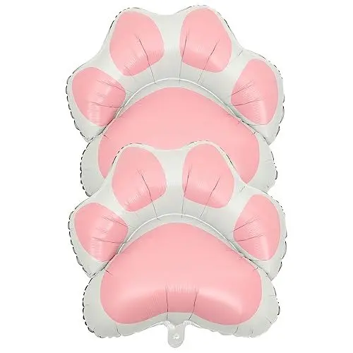 Produktbild: COLLBATH 2st Hundepfoten-modellierballons Welpenpfotenballon Hundepfote Ballon Tischdekoration Heliumballons in Pfotenform Festivalballon Haustiere Aluminiumfolie Modellieren Geschenk Rosa