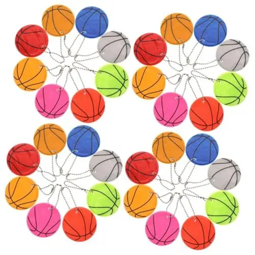 Produktbild: COLLBATH 4 Sets Sporttaschen- Reflektor- Holografisch Reflektierend Leuchtender Basketball-schlüsselanhänger Für Rucksack 8 Stück X 4