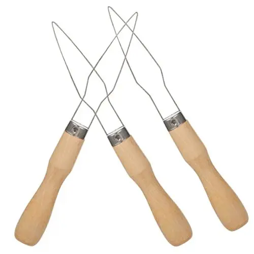 Produktbild: COLLBATH 3St Knopfhaken Helfer knopfhilfe Holzgriff Knopfverschluss-Handhabung Knopfverschluss-Hilfe Knopfhaken-Hilfswerkzeug Hilfsgerät Werkzeug s Haken reißverschluss Bambus