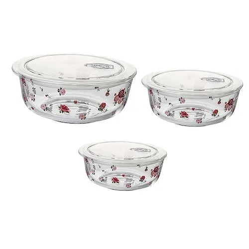 Produktbild: COLLBATH 3-teiliges Salatschüssel-set Aus Glas Mit Deckel Elegant Und Leicht Zu Reinigen Für Restaurant Zuhause Hotel