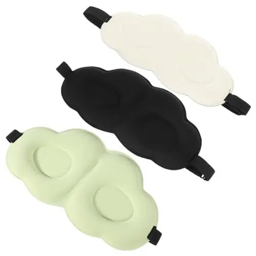 Produktbild: COLLBATH 3St Schlafmaske wärmende Augenmaske Augenmasken für die Nacht Scheuklappen Schlafende Augenmaske Schlaf-Augenmaske doppelseitig Brille die Wolken Augenbinde 3d Gesichtsmaske Stoff
