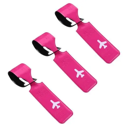 Produktbild: COLLBATH 3 Stücke Kofferanhänger Aus Robustem Pvc Buntes Reisegepäck Label mit Namensschild für Koffer Taschen und Handgepäck Praktisches Zubehör für Sicheres Reisen