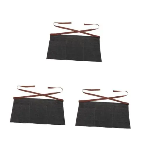 Produktbild: COLLBATH 3st Kochschürze Hotel-taillenschürze Taillenschürze Mit Taschen Grillschürze Server-taillenschürzen Kellnerschürzen Für Kellnerin Niedlich Schwarze Schürze Für Frauen Black