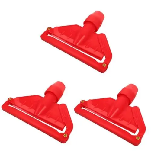 Produktbild: COLLBATH 3st Moppkopf-Clip Wischmop Mopp-ersatzhalter Mopp-Clips Aus Kunststoff Moppkopfhalter Moppherstellungsteil Moppklemme Moppkopfklemmen Bodenwischerklemme Moppgriffteil Rot Plastik