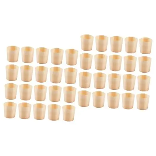 Produktbild: COLLBATH 40 Stk Tasse Zuckerrohrbecher Popcorn-Boxen Eisbecher Becher für Partygetränke disposable cups afternoon tea milksnop Tragbarer Salathalter Runde Wasserbecher Holz Wiederverwendbar