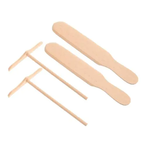 Produktbild: COLLBATH Holz Pfannkuchen Spreader Set 4pcs Natürliche Turner Schaber Sicher Für Töpfe Geschirr