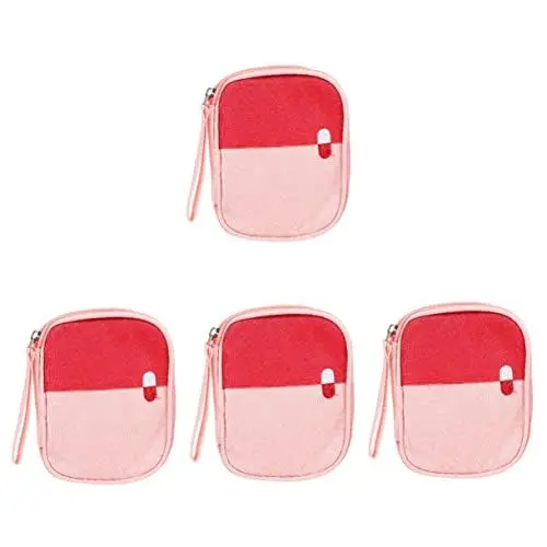 Produktbild: COLLBATH 4 Stück Tragbare Medizintasche Reißverschluss-organizer Medizin Reisetasche Hausapotheke Baby Medizin Reiseapotheke Erste Hilfe Reisen Aufbewahrungstaschen Oxford-stoff Rosa Zu Fuß