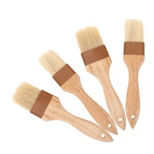 Produktbild: COLLBATH Kochpinsel-Set BBQ-soßenpinsel Holzgriff 4-teilig Vielseitig Einsetzbar Zum Backen Grillen Von Steaks Angenehm Sauber Zu Halten