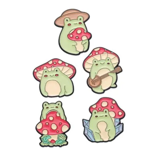 Produktbild: COLLBATH 5 Stück Pilz-frosch-emaille-anstecker Einzigartige Schmuckkollektion