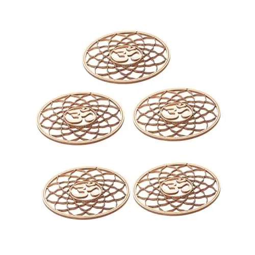 Produktbild: COLLBATH 5stücke Holzuntersetzer Runde Tassenmatten -untersetzer Tassenunterlagen Home Coaster Tischdekoration Küchendekoration