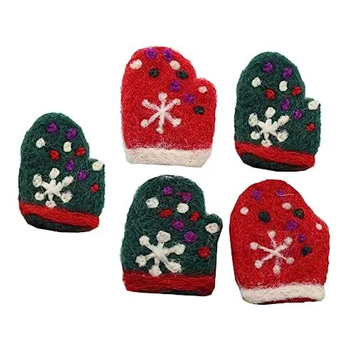 Produktbild: COLLBATH 5St Weihnachten Wollfilz-Handschuhe Weihnachten Revers Weihnachtsfeier Brosche Weihnachtsstifte Requisiten für Weihnachtskleidung Brustnadel aus Filz Passen Korsage Abzeichen