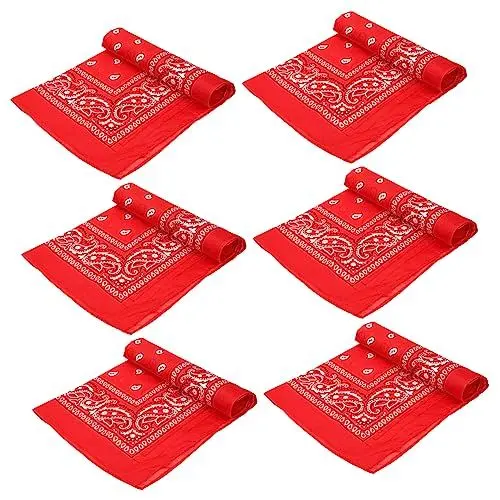 Produktbild: COLLBATH 6St Schal mundschutzmasken 'yogamatte wichstücher sporthandtücher حجاب Halstuch buntes Taschentuch Gesichtsbedeckung buntes Kopftuch nahtlose Halsmanschette Polyester rot