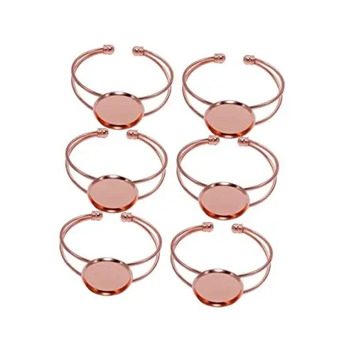 Produktbild: COLLBATH 6er-pack Kupfer-armbandschalen Zum Herstellen Von Einzigartigem Schmuck Ovalen Anhängern Glasketten
