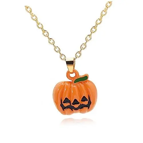 Produktbild: COLLBATH 6st Halskette Schmuck Halloween-cosplay-schmuck Modeschmuck Halloween-statement-ohrringe Halloween-schmuck Halloween-kostüm-requisiten Kürbis-halskette Kostüm-halskette Orange
