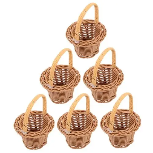 Produktbild: COLLBATH -szenenkörbe Miniatur-blumenkorb Geflochten Mini-korb Für Hochzeiten Mini-ornament Miniatur-aufbewahrungskorb Landschaftsdekor
