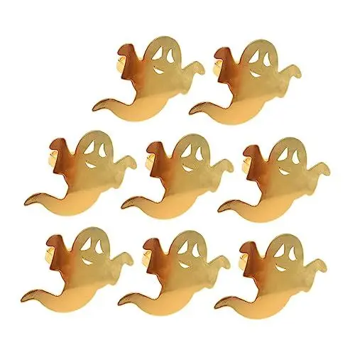 Produktbild: COLLBATH Halloween-Serviettenringe Serviettenschnallen aus Metall 8 Stück geisterförmige Serviettenhalter gruseliges für Geschirr
