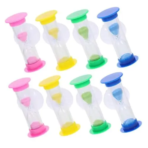 Produktbild: COLLBATH 8 Stück Saugnapf Sanduhr Timer Timer Für Kinder Multifunktions Sanduhr Kinder Sanduhr Zahnputz Timer 2 Minuten Kinder Zahnputz Timer Dusch Timer Kunststoff