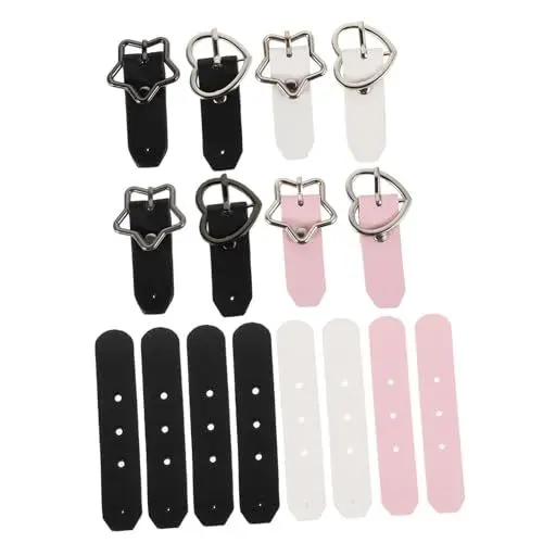 Produktbild: COLLBATH 8 Stück Verstellbare Gürtelschnallen in Herz und Sternform Dekorative Schnallen für Kleidung und Schuhe Langlebiges Zubehör für Freizeit und Abendgarderobe