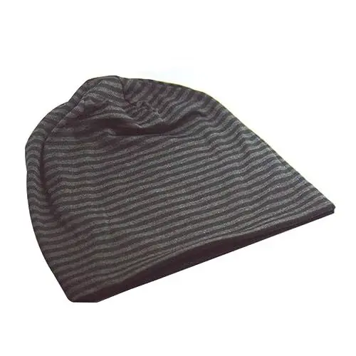 Produktbild: COLLBATH Unisex Beanie-mütze Aus Baumwolle Stretch Für Damen Und Herren Für Den Alltag Zum Schlafen Modisch Gestreift Zufällige Farbe