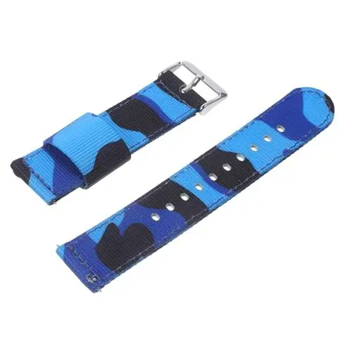 Produktbild: COLLBATH Camouflage-Riemen uhrenarmband uhr armband Wechselarmband Zubehör Uhr mit Schnellverschluss Outdoor-Uhren für Herren Herrenuhr uhrenarmbänder Camouflage-Nylonband Uhrenzubehör Blue