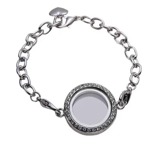 Produktbild: COLLBATH Roségold Magnetisches Medaillon Charm Armband Bilderrahmen Design Damen Schmuck Schwarze Legierung