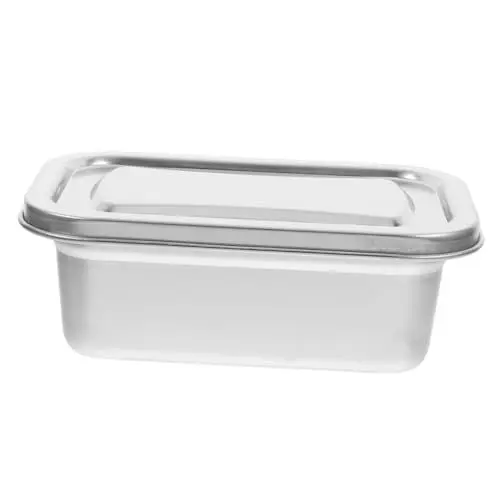 Produktbild: COLLBATH Eisbox Eisbecher Frischhaltedose Mit Deckel Snackbehälter Käsebehälter Kühlschrank-organizer Wiederverwendbarer Eisbehälter Luftdichter Kühlschrankbehälter Silver Edelstahl 304