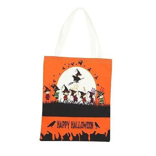 Produktbild: COLLBATH Halloween-Süßigkeitsbeutel Einkaufstaschen aus Segeltuch Halloween-Geschenktüten halloween handtasche halloween treat bags Snack-Taschen Leinentasche Tragetasche Goodie-Bag