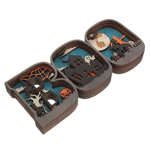 Produktbild: COLLBATH Halloween Tischdekoration Aus Holz Tischschild Deko Leicht Und Praktisch Für Party Raumdekor Wiederverwendbar Und Langlebig