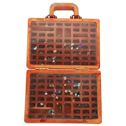 Produktbild: COLLBATH Organizer-etui Für Steine ​​– Kristall-ausstellungsbox Aus Holz Mit Griffen