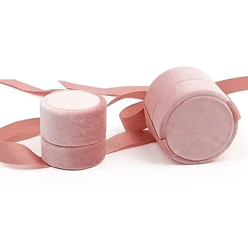 Produktbild: COLLBATH Schmuckaufbewahrungsbox Mit Ringhalter Runde Schmuckbox Mit Schleife Pink Praktische Schmuck Organizer Für Ringe Und Accessoires Perfekte Geschenkbox Für Besondere