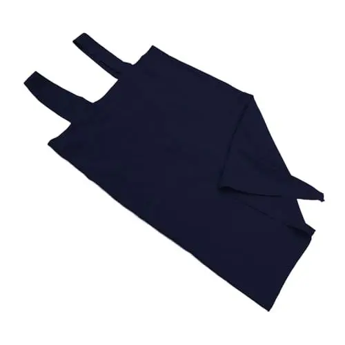 Produktbild: COLLBATH Kleid von Baumwolle und Leinenschürze Kochschürze Baumwollschürze Kochen kreuzen Bäcker Kittel Schürze mit Tasche für Damen Küchenschürzen für Damen Bettwäsche aus Baumwolle Blau