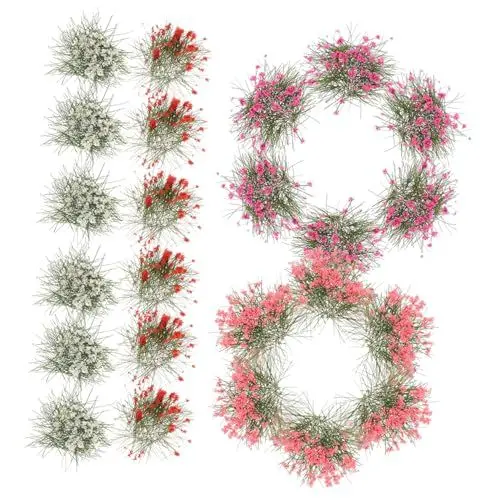 Produktbild: COLLBATH Modellbau-Landschafts-Elemente 5 Sets Von Blumen- Und Grasbüscheln - Künstliche Vegetation Für Modelleisenbahn Und Diorama - Hervorragende Ergänzung Für Geländebau Und