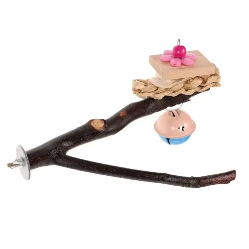Produktbild: COLLBATH Vogel Spielzeug Holz Vogel Barsch Stehen Papagei Plattform Beißen Stick Finch Finch Barsch Spielzeug