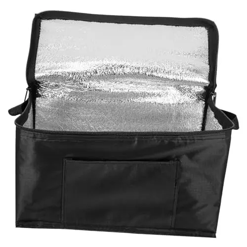 Produktbild: COLLBATH Isolierte Große Lunchtasche Kühltasche Für Die Arbeit Oxford-gewebe Picknick Im Freien Bento-tasche Schwarz 28 X 14 X 17