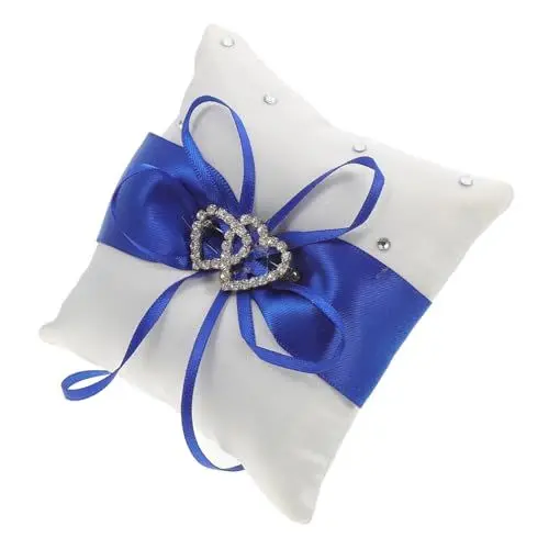 Produktbild: COLLBATH Elegantes Ringkissen mit Strasssteinen für den Hochzeitsantrag Ringträgerkissen Herz-Design