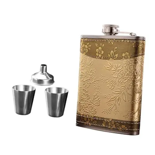 Produktbild: COLLBATH Satz Alkoholflasche Metallflasche Taschenflasche Kühle Flaschen Schnapsflasche Flaschen Für Männer Edelstahlflasche Whiskyflasche Mann Miniflasche Tragen