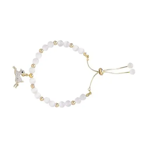 Produktbild: COLLBATH Opal-katzenauge-kristallarmband Für Frauen Modeschmuck Armband Mit Hirsch-zugschnur Perlen Strass Hirsch-dekorationsaccessoire