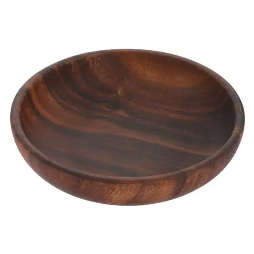 Produktbild: COLLBATH Schüsseln und Teller aus Akazienholz Holztabletts Schüssel zum Servieren von Speisen Salatschüssel rustikale Holzschalen Couchtischdekoration Dekoschale aus Holz Holzplatte hölzern