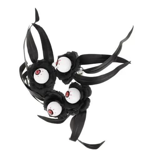 Produktbild: COLLBATH Schwarze Kerzengirlande Halloween Party Deko Halloween Dekoration Stumpenkerzenkranz Halloween-Türkranz Halloween-Girlande Halloween-Kerzen hängender Kranz künstlicher Kerzenring